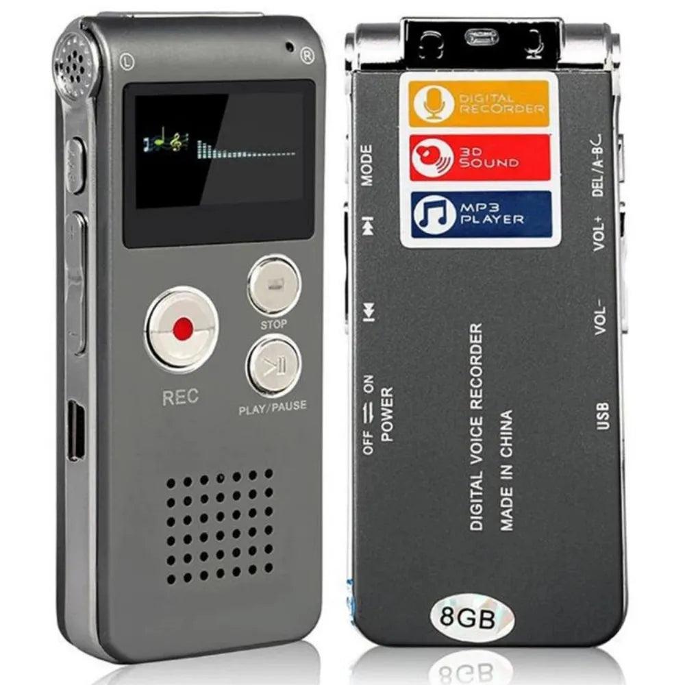 8GB Voice Recorder MP3 Player Mini Sound Audio Recorder Professional Mini USB Flash Drive Recording Dictaphone