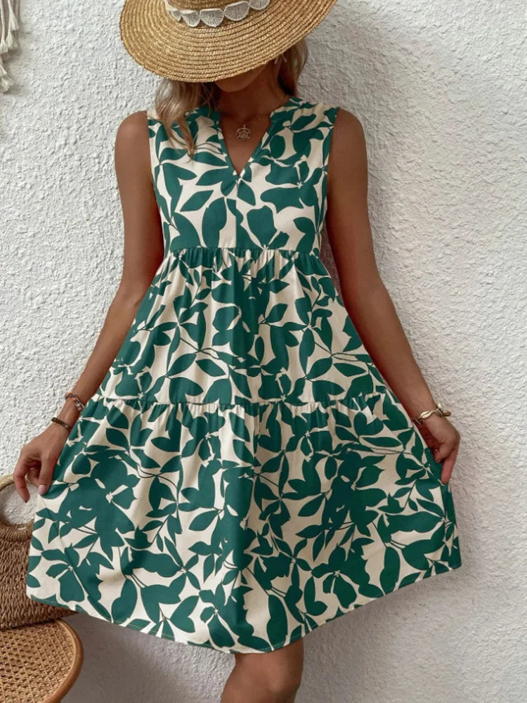 Robe d'été imprimée floral Boho pour femme