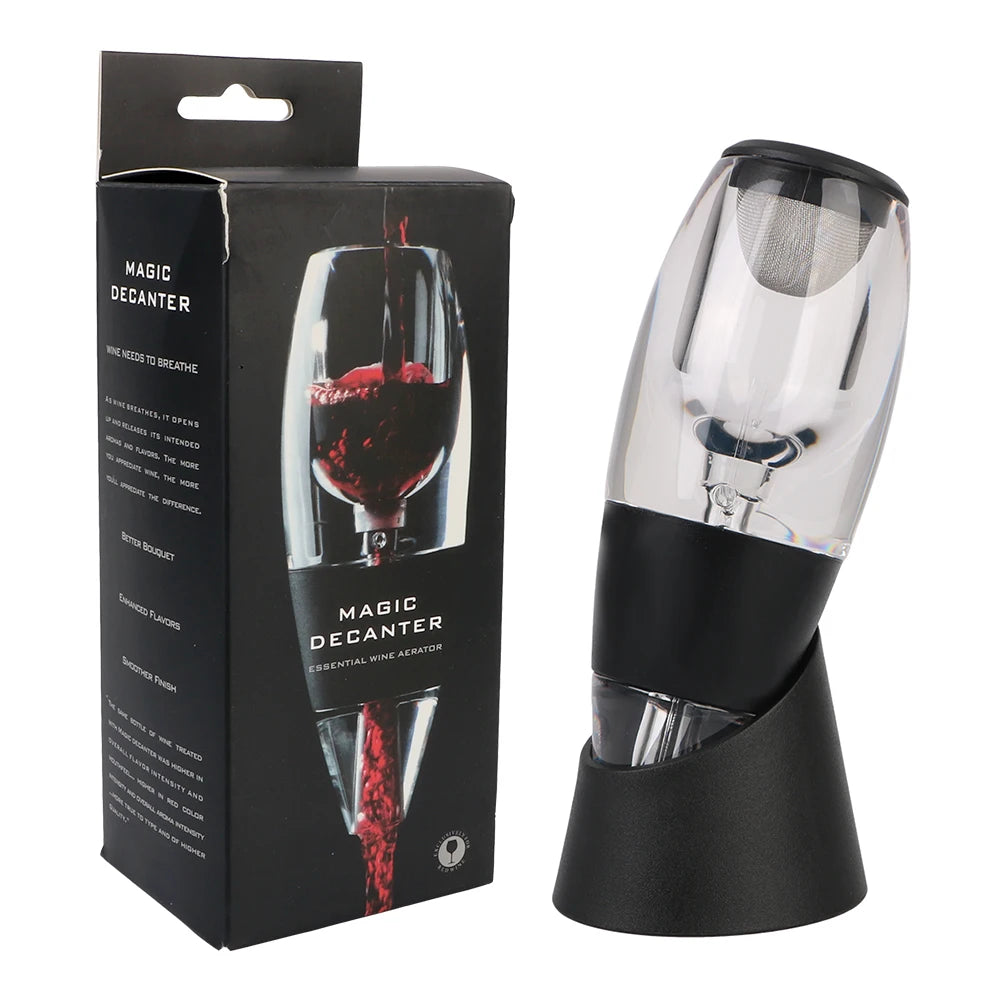 Aérateur Décanteur de Vin avec Filtre et Support – Verseur Rapide