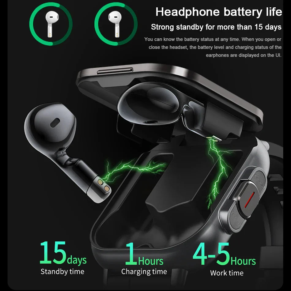 Montre intelligente connectée 2 en 1 avec écouteurs + Bracelet OFFERT
