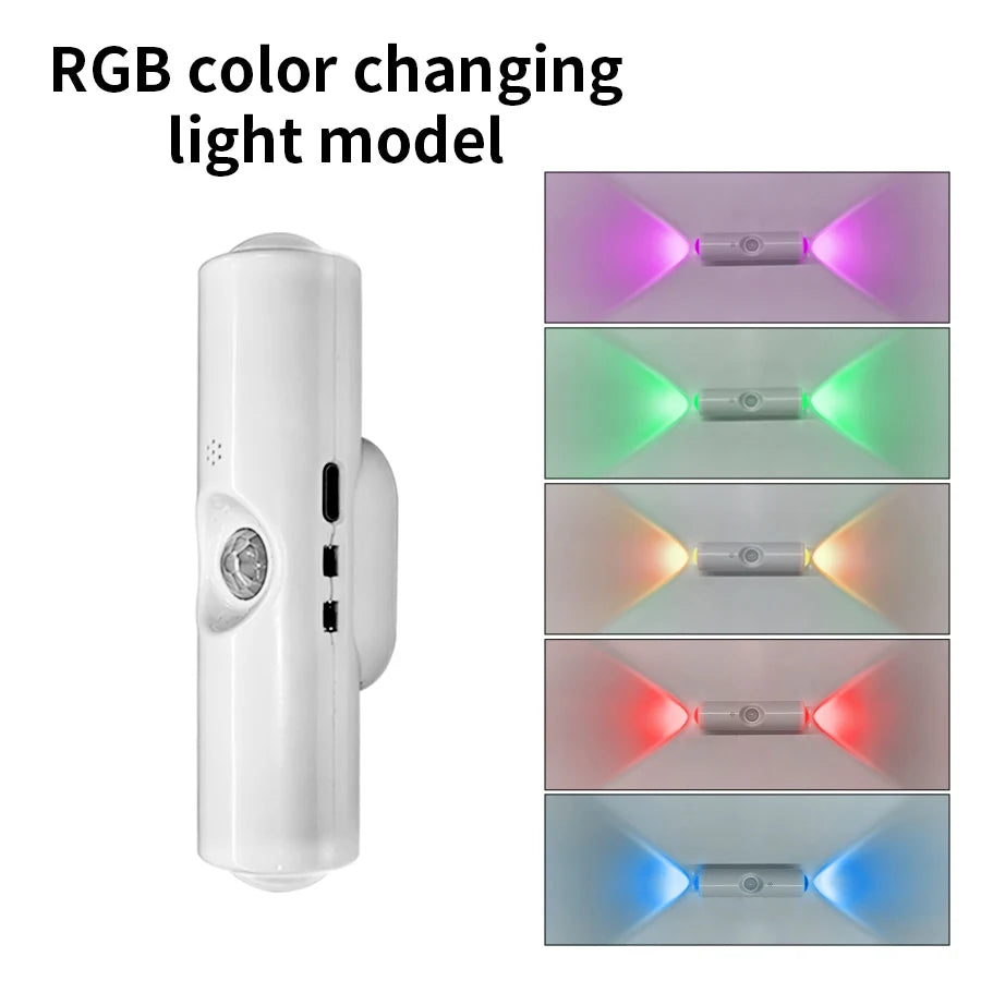Lot de 4 Lampes LED Magnétiques Rechargeables – Détecteur de Mouvement RGB pour Armoire, Cuisine et Escaliers