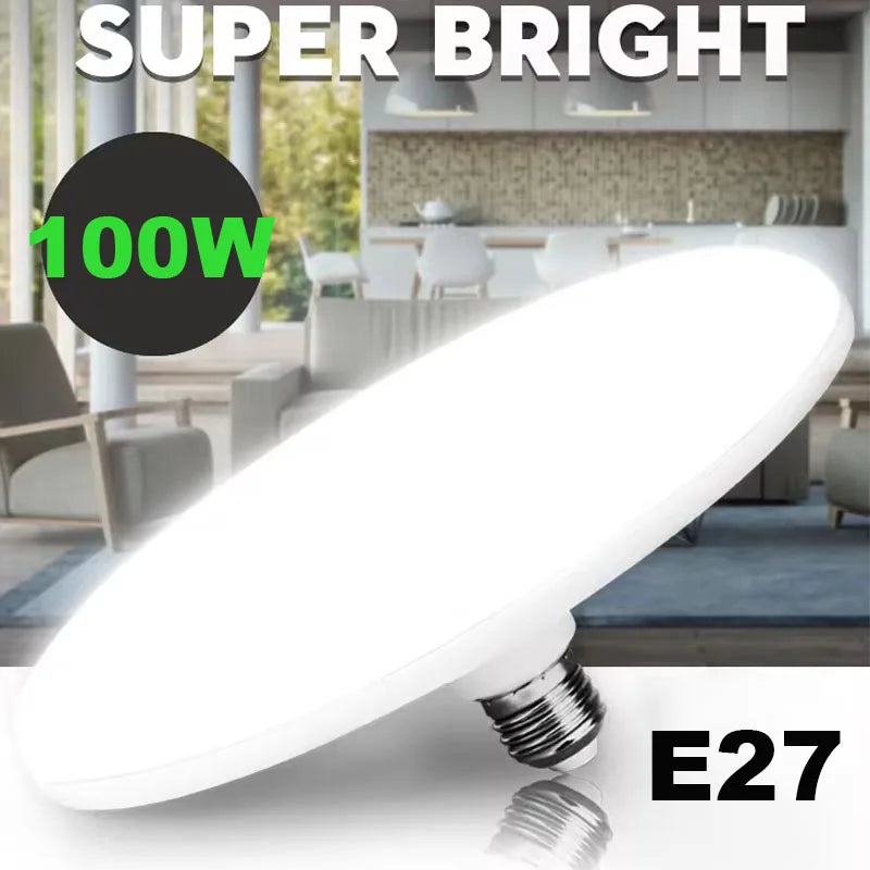 Ampoule LED Puissante Blanche E27 à Détecteur de Mouvement - 20W 30W 40W 50W 60W et 100W