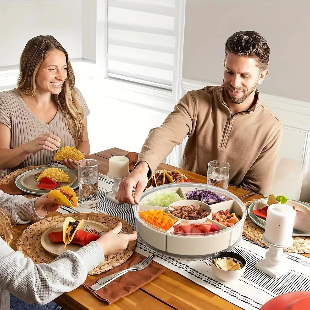 Boîte Rangement Snacks & Fruits – Plateau Tournant 360°