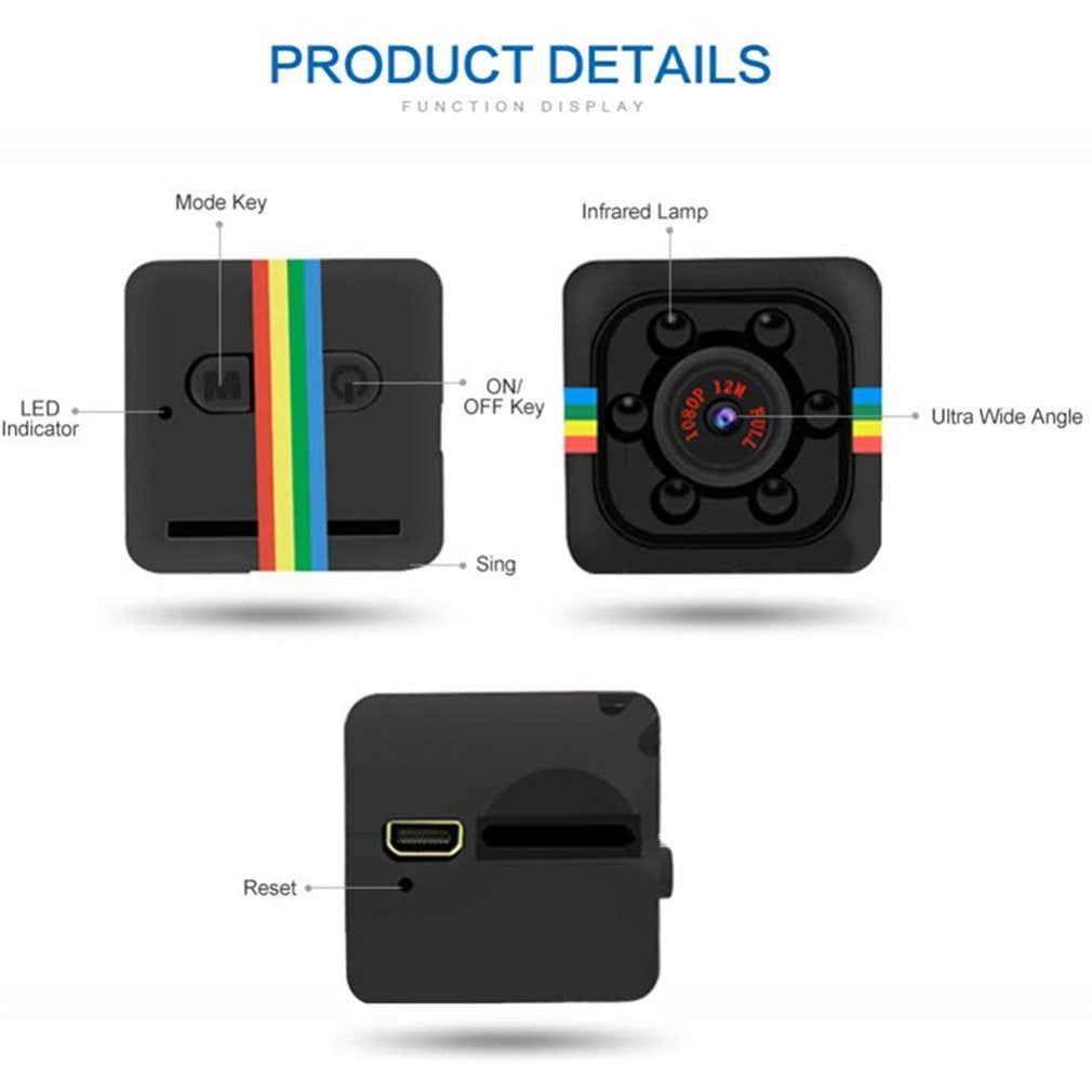 Mini caméra de surveillance 1080P + Carte SD 8G OFFERTE