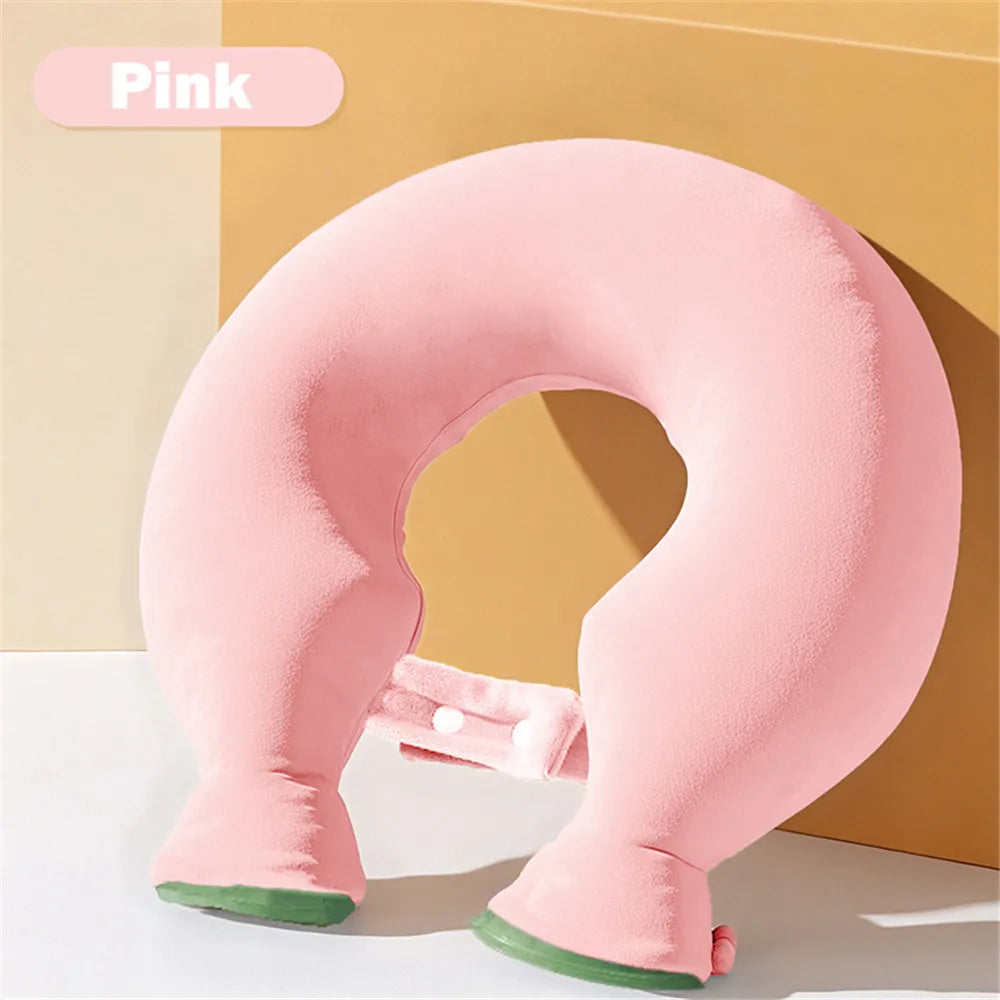 Bouillotte tour de cou en U en peluche douce — chaleur cervicales