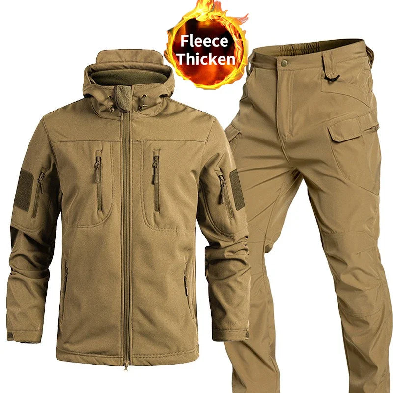 Ensemble 2PCS Veste & Pantalon ARMY à Doublure Polaire