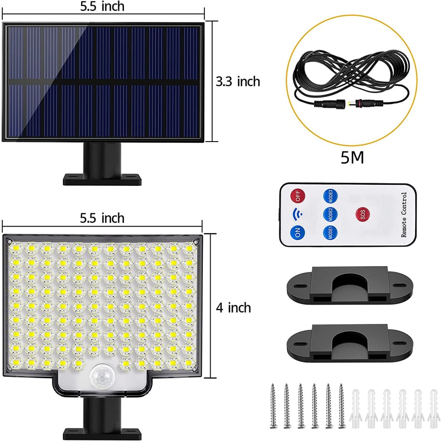 Lampe solaire 106 LED avec détecteur de mouvement 1 Achetée = 1 OFFERTE