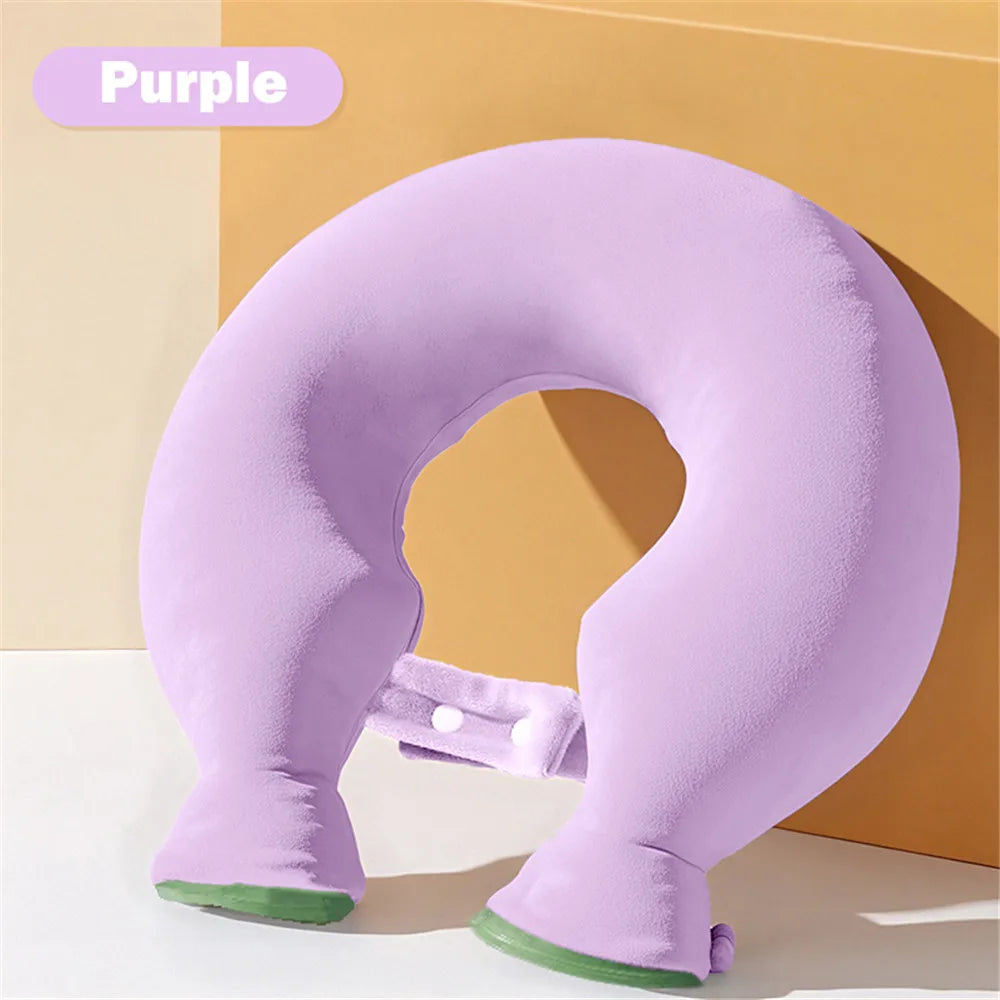 Bouillotte tour de cou en U en peluche douce — chaleur cervicales