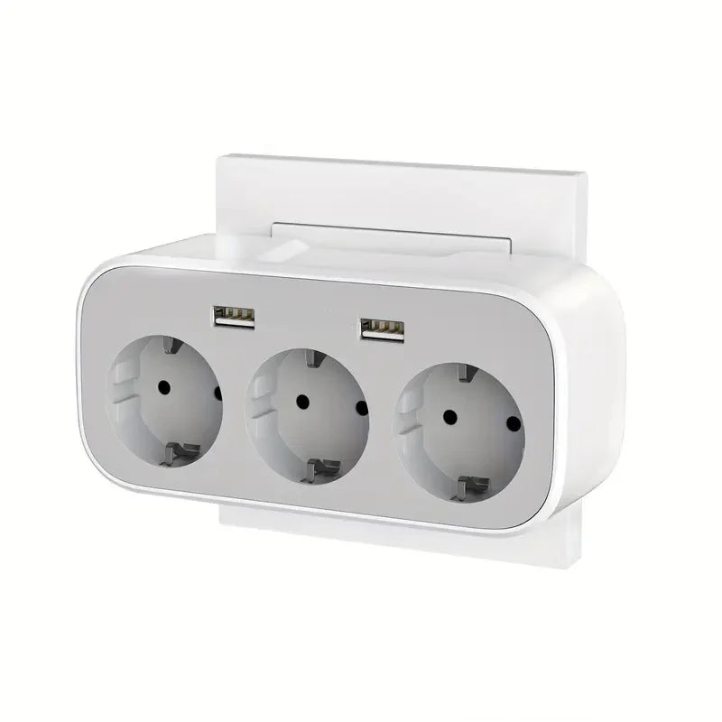 Adaptateur Mural Direct 3 Prises+ 2 USB | 4000W | Compact | Protection Surtension
