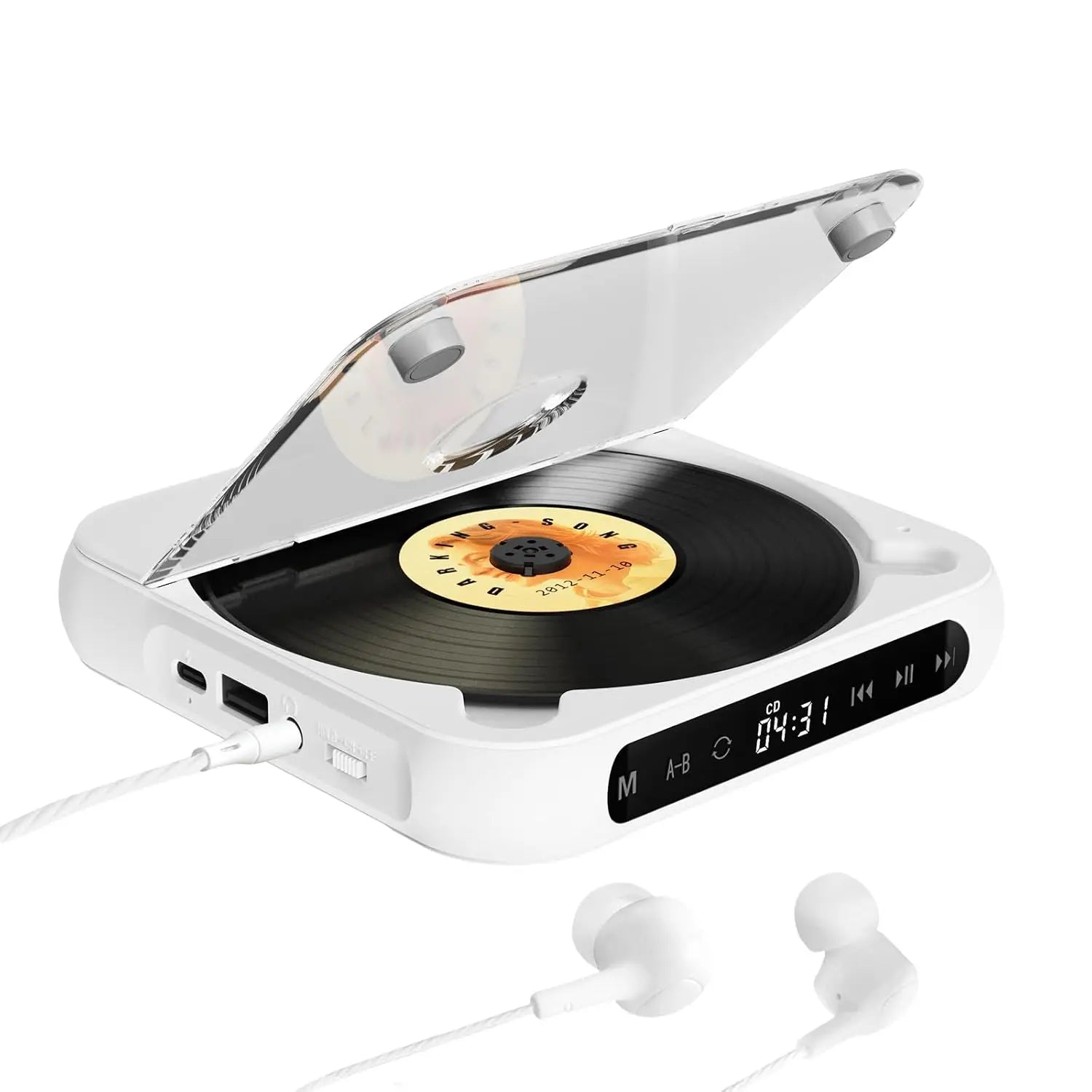 Lecteur CD Bluetooth Portable Ultra Plat à Grande Autonomie