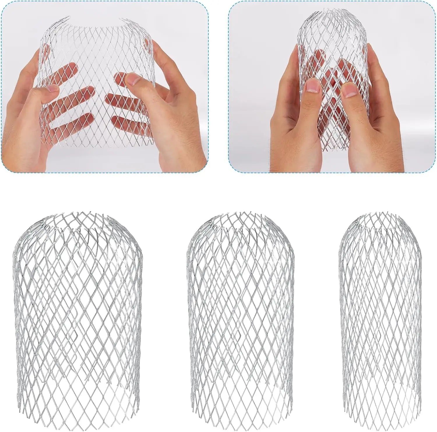 Lot de 4 Filtres à Feuilles en Aluminium pour Gouttière