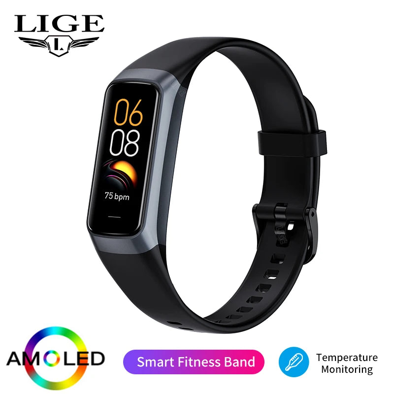 Montre Connectée AMOLED 2024 – Smartwatch Étanche avec Suivi Sport et Fréquence Cardiaque