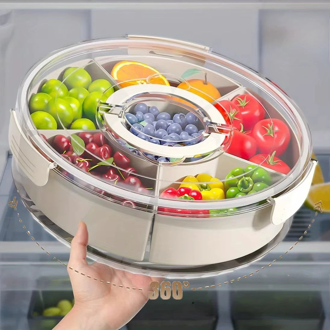 Boîte Rangement Snacks & Fruits – Plateau Tournant 360°