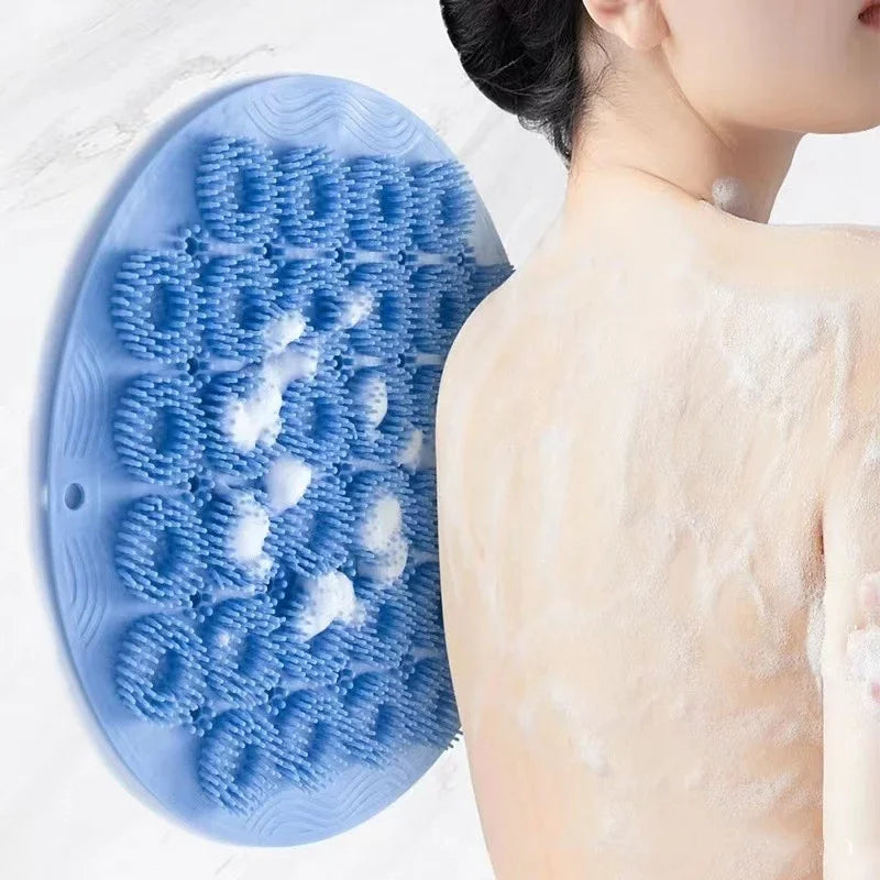 Tapis Exfoliant de Douche en Silicone avec Fixation Murale à Ventouses – Massage & Nettoyage du Dos & Pieds