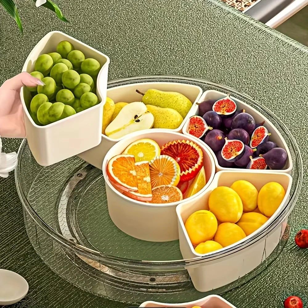 Boîte Rangement Snacks & Fruits – Plateau Tournant 360°