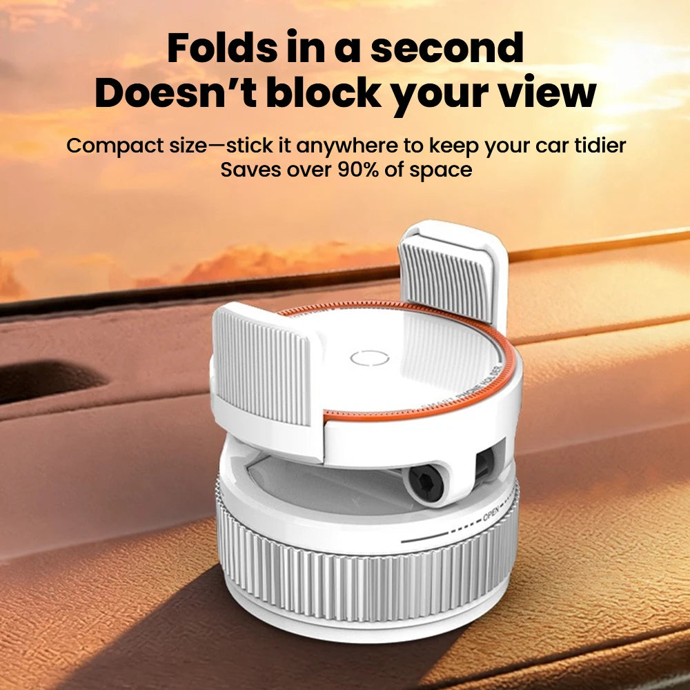 Support Téléphone Voiture à Ventouse – Rotatif à 360°, Pliable et Réglable