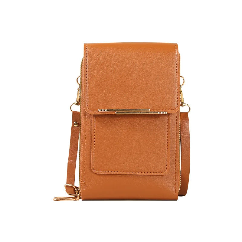 Mini Sac Bandoulière Porte-Cartes avec Écran Tactile en Cuir PU