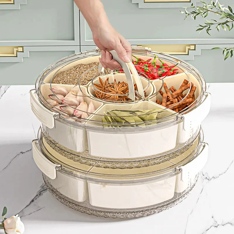 Boîte Rangement Snacks & Fruits – Plateau Tournant 360°