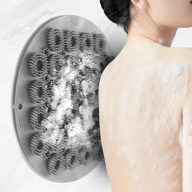 Tapis Exfoliant de Douche en Silicone avec Fixation Murale à Ventouses – Massage & Nettoyage du Dos & Pieds