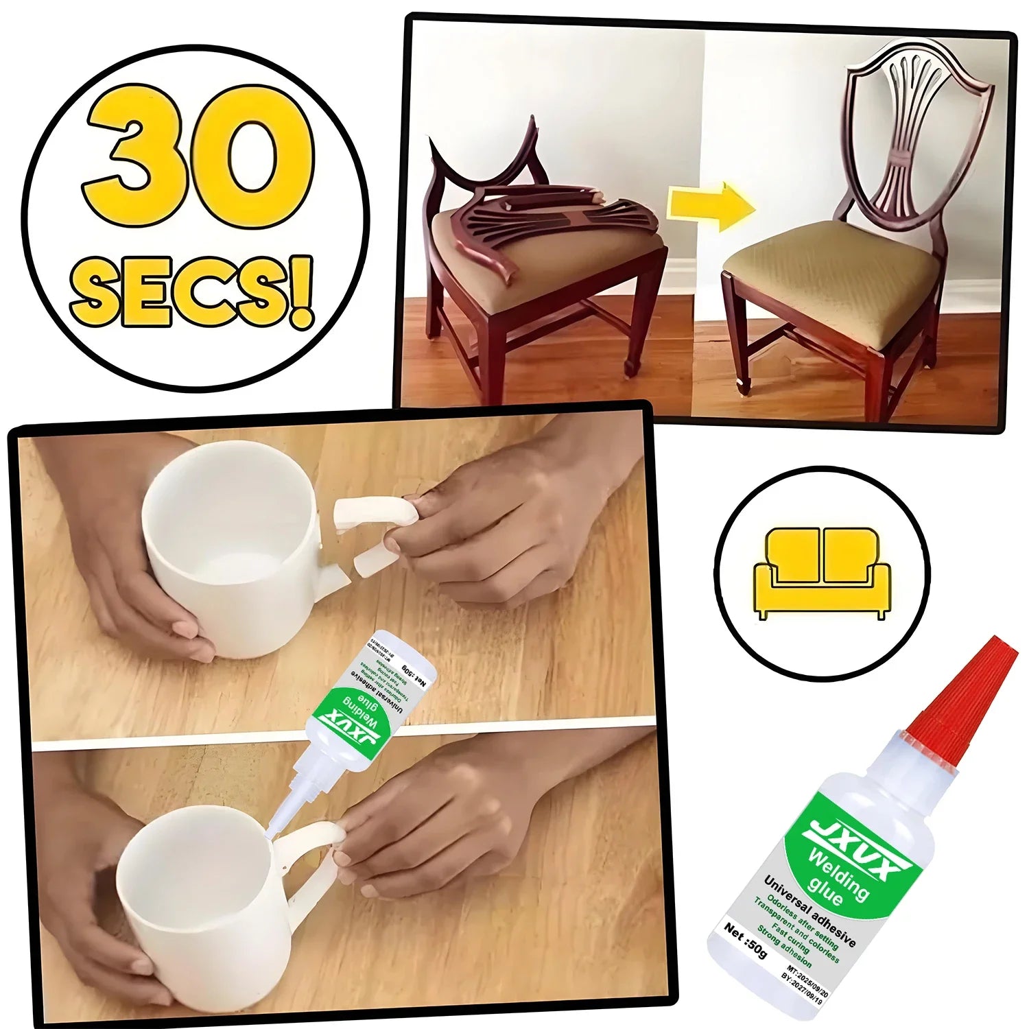 SuperGlue Instantanée Puissante 2 ACHETÉES = 1 OFFETE - Multi-Surfaces