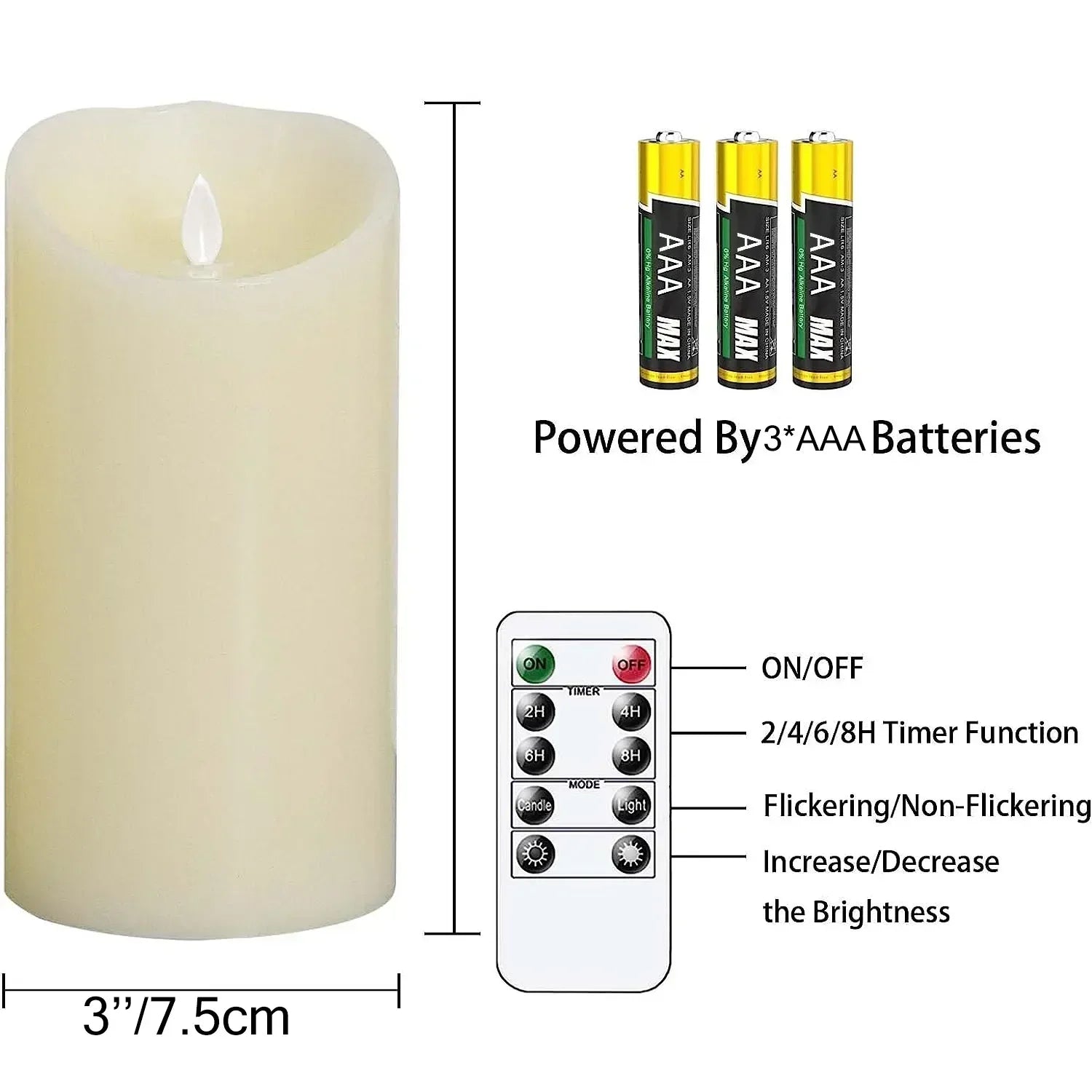 Bougies scintillantes LED sans flamme avec télécommande