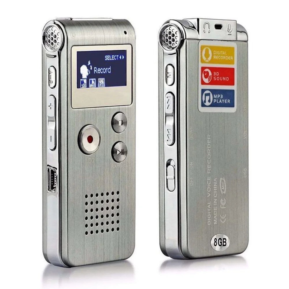 8GB Voice Recorder MP3 Player Mini Sound Audio Recorder Professional Mini USB Flash Drive Recording Dictaphone