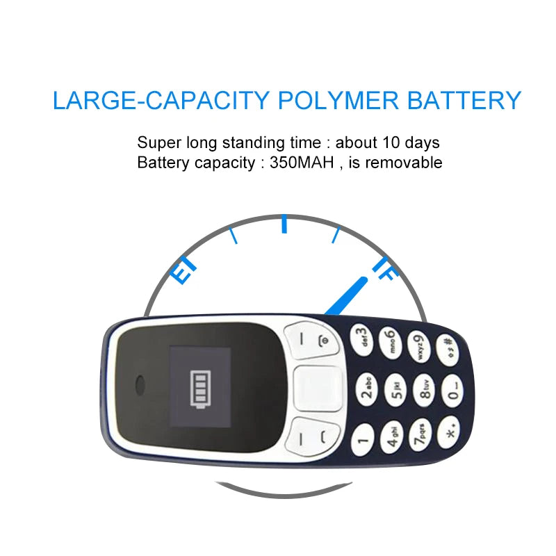 Micro Téléphone de Poche avec Lecteur MP3 et Radio FM