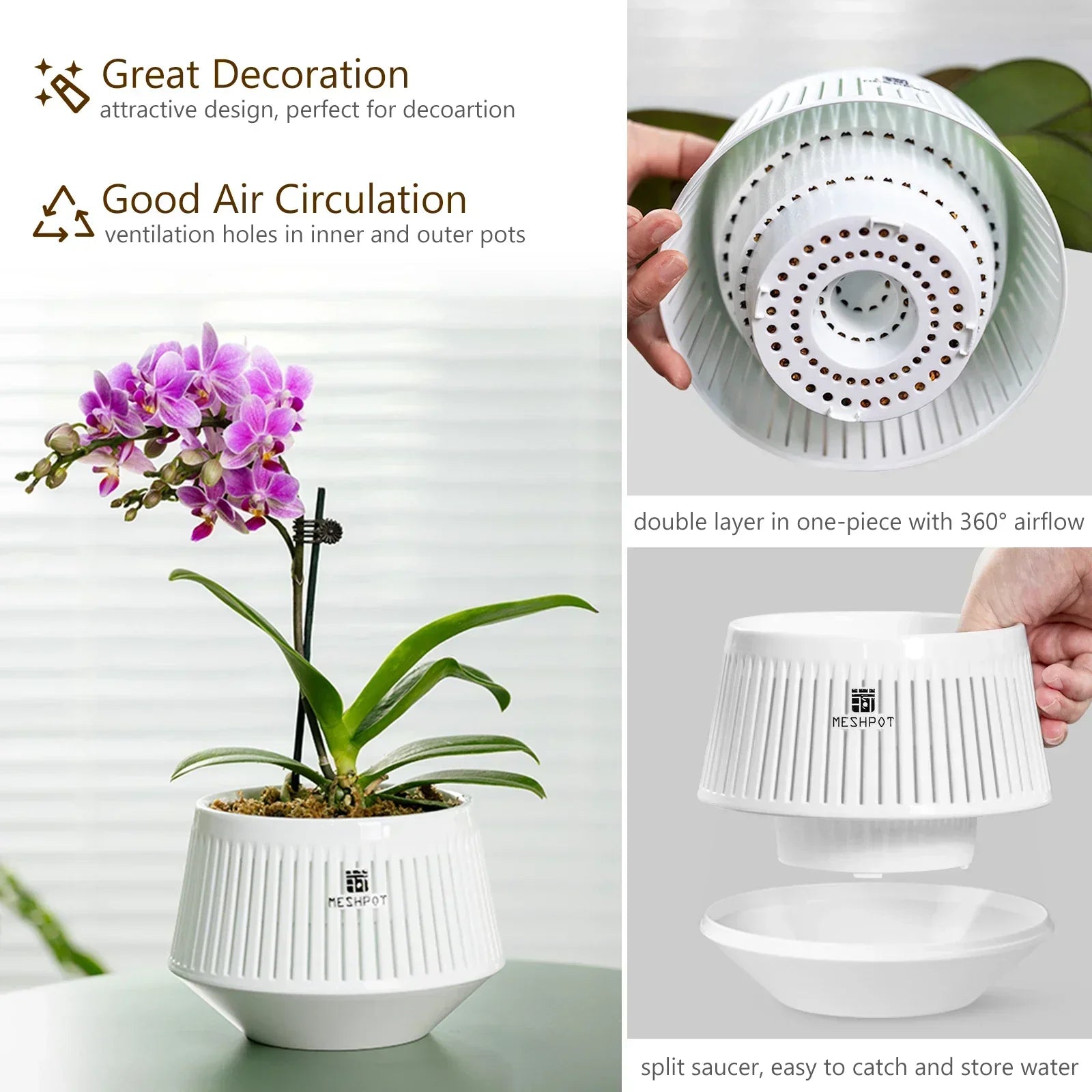 Pot Spécial Orchidée - 360° de Ventilation