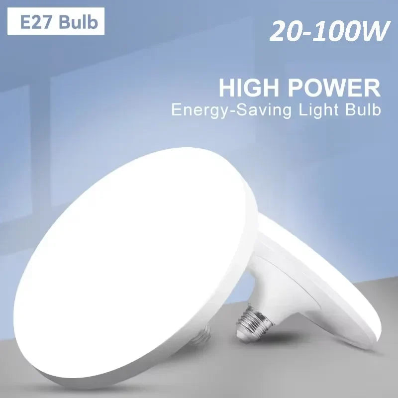 Ampoule LED Puissante Blanche E27 à Détecteur de Mouvement - 20W 30W 40W 50W 60W et 100W