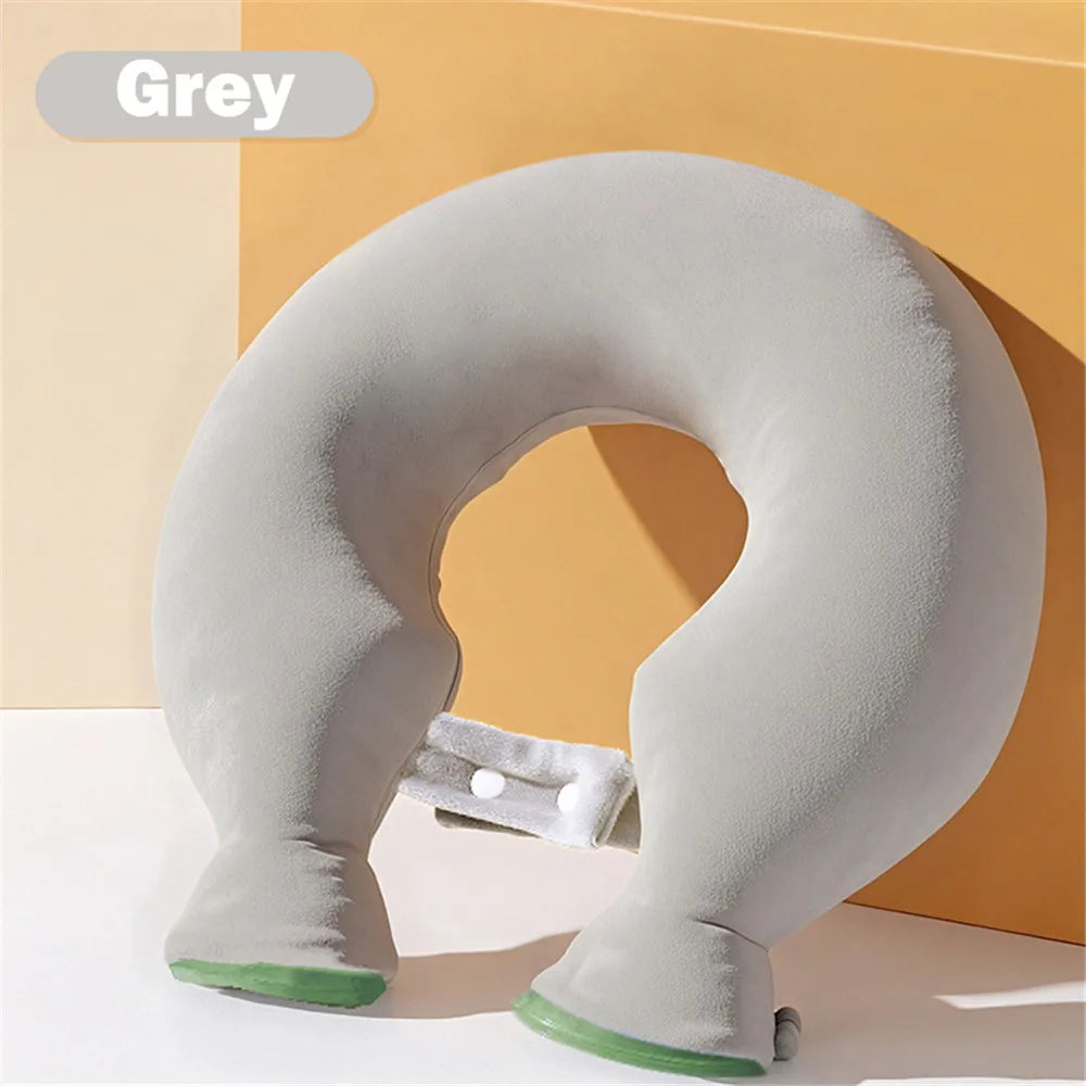 Bouillotte tour de cou en U en peluche douce — chaleur cervicales