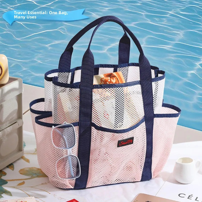 Tote Bag Plage en Maille Grande Capacité — Multi-Poches