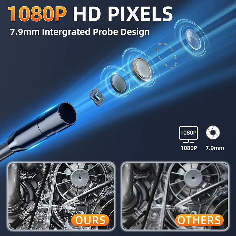 Caméra endoscopique PRO 1080P avec écran 4.3 pouces - 5 Mètres